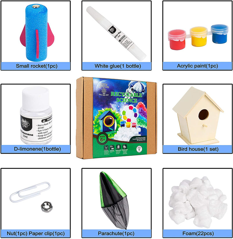 Dusun Artisans Recyclable Science Experiments Kit, Discovery Play for Boys & Girls Age 6