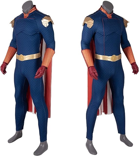 Homelander Men's Costume Superhero Cosplay Jumpsuit for Halloween Small