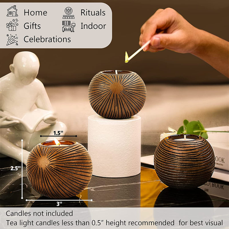 KiiZYs 4 piece Brown Modern Tealight Candle Holders