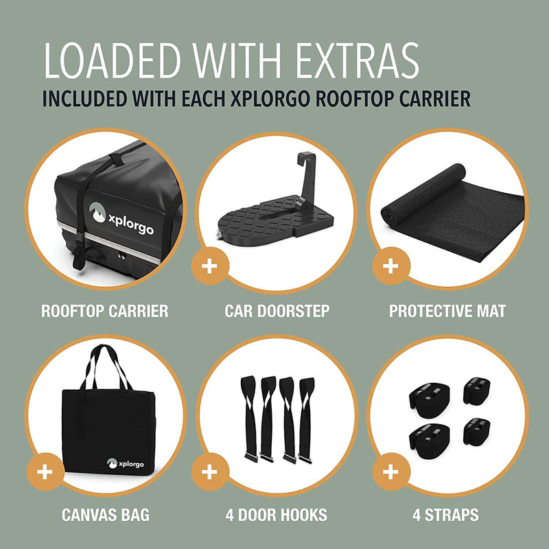 Xplorgo Car Rooftop Cargo Carrier Bag 38 x 48 x 11 inches Black