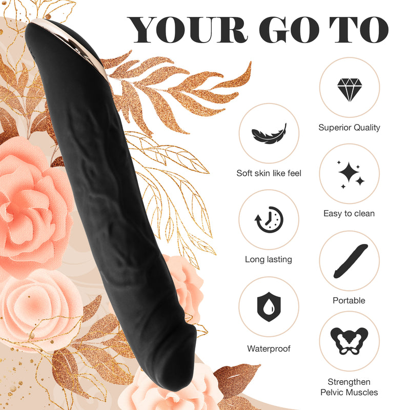 Realistic Dildo with 10 Vibration Modes 8.5 Inch Personal Massagers Black