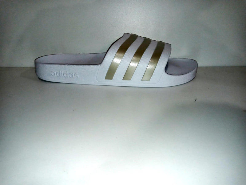 Adidas Unisex Size 11 White Adilette Aqua Pair Of Shoes