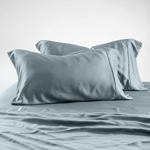 Olive + Crate Eucalyptus Cooling Pillowcases King Size | Certified Tencel Lyocell Fiber | Cool Vegan Silk Static Free for Skin and Hair | Softer Than Cotton and Linen | Basalt