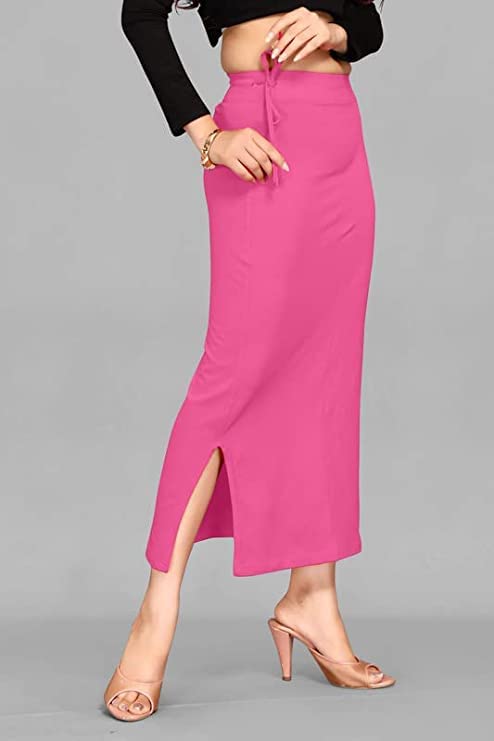 CRAFTSTRIBE Saree wear Petticoat Women Adjustable Drawstring Waist Baby Pink