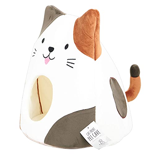 All Fur You Cat Face Cat Cave Bed, Cat House for Indoor Cats, Cubby Cat Hideaway Dome Bed Cat Tent Pod Igloo Pet Cave Cat Home Pet Cubes Felt Warm Cozy Caves Cat Hut Covered Beds Puppy Houses Kitten