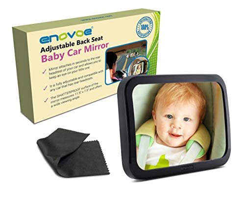 Enovoe Baby Car Mirror 2 Pack Wide Convex Rear Facing Seat Mirrors 360 Swivel