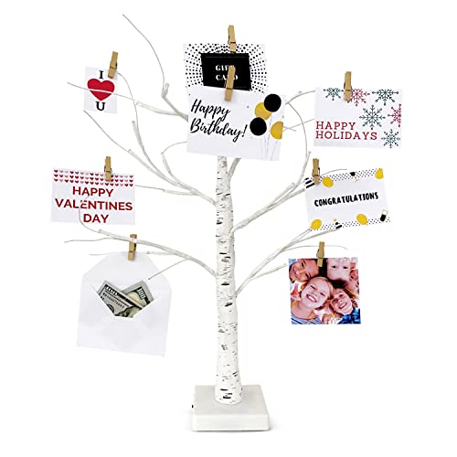 LED Gifting Tree and Money Tree Gift Holder for Cash, Gift Card, Lottery Tickets for Wedding, Birthday, Baby Shower, Graduation, Bar Mitzvah Gifts and More
