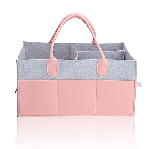 Luxury Little Extra Large Baby Diaper Caddy Organizer For Diapers Gray