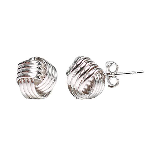 LeCalla Sterling Silver Jewelry Italian Design Love-Knot Stud Earrings for Teen Women