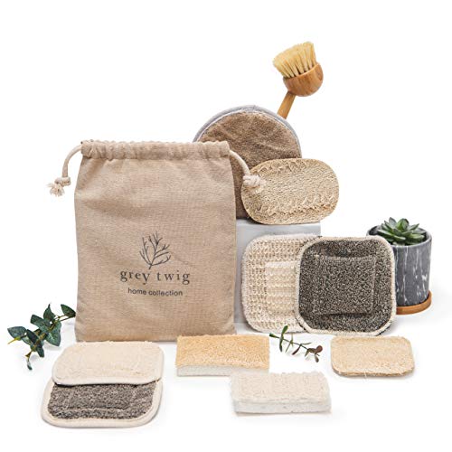 Compostable Hemp and Loofah Kitchen eco Dish sponges for Kitchen