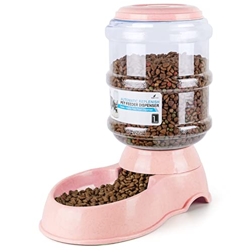 Noa Store Pet Water Food Dispenser 13 Gallon BPA Free Cat Dog Feeder Bowl Pink