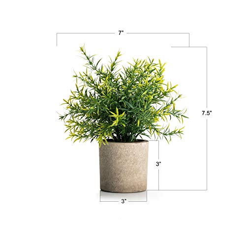 Velener 2pcs Artificial Potted Rosemary Plants Rustic Desk Plant Office
