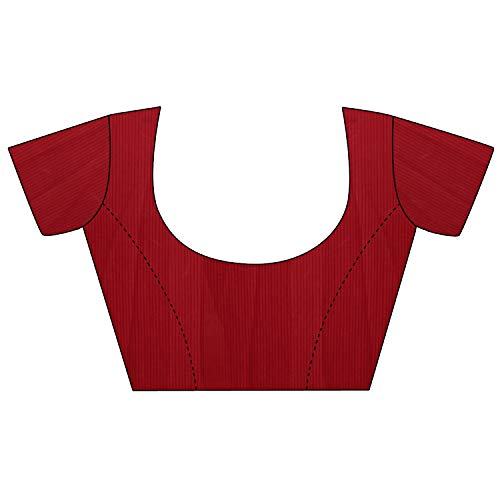 Craftstribe Georgette Polka Dot Print Dark Red Party Wear Saree for Women