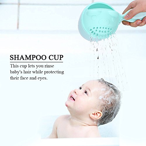 Hztyyier Baby Shampoo Rinse Cup Bath Cup Kid Wash Hair Bathing Green