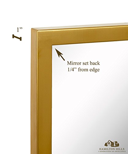 Hamilton Hills 24x36 Inch  Brushed Gold Full Length Mirror Industrial Design