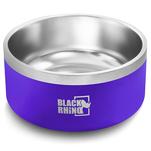 Black Rhino Dura Bowl 64 Oz Insulated Stainless Steel Dog Small to Large Purple