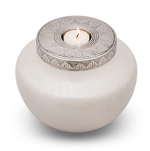 FOVERE Cremation Urns for Human Ashes Decorative Urns White Large