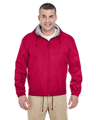 UltraClub Adult Fleece-Lined Hooded Jacket Red 2XL
