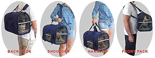 6 in 1 Sturdy Pet Carrier Backpack Front Shoulder Bag 18 21 Inch