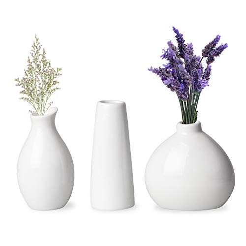 Upper Midland Products 3 White Vases for Home Decor