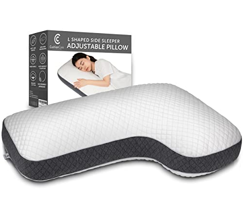 Cushioncare Curved Pillow Side Sleeper Pillow for Neck and Shoulder Pain Relief