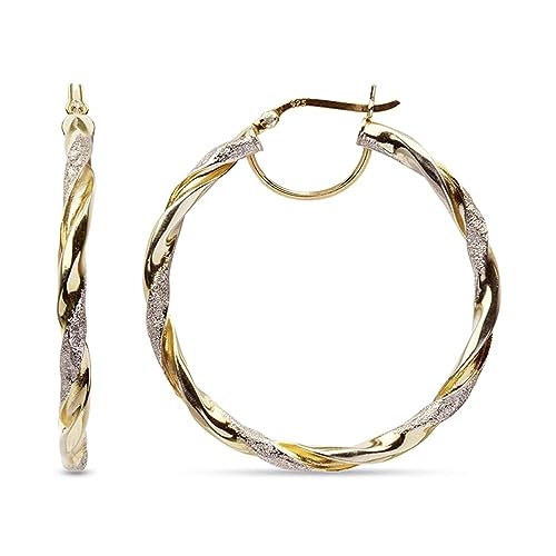 Lecalla 925 Sterling Silver Earring Hoops Jewelry Earrings for Women 40 Mm