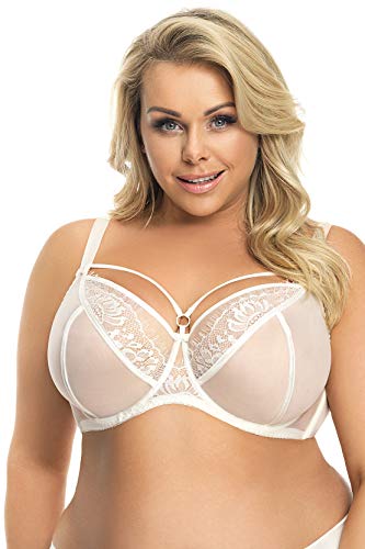 Gorsenia K496 Women's Paradise Cream Off White Wired Full Cup Bra 36L