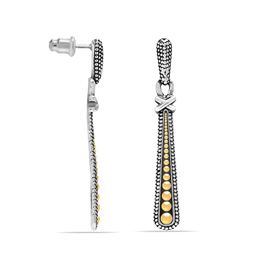 Lecalla 925 Sterling Silver Caviar Beads Drop Earrings for Women Earring