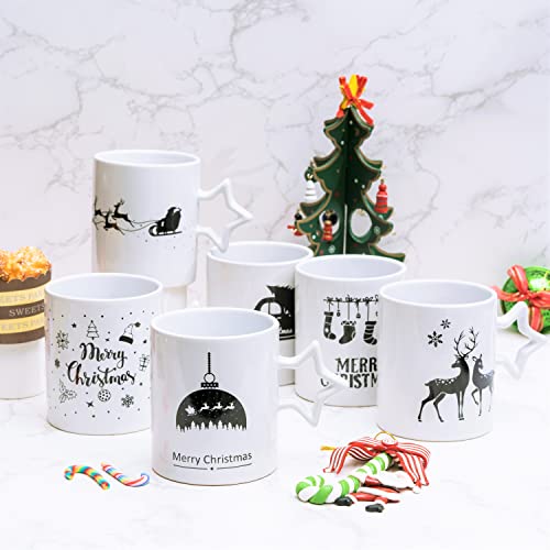 Bruntmor  Christmas Mug Gift Set 16 Oz Ceramic Holiday Coffee Mugs Funny 