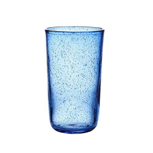 Artisan Crafted Hand Blown Glass Tumblers,Colored Bubble Water Glasses,8.5 OZ of 4 Colors Set