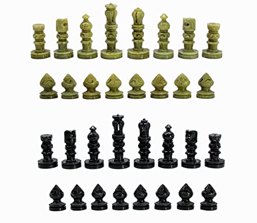 StonKraft Natural Stone Chess Pieces Chessmen Chess Coins (2.5" King) | Chess Accessories | Board Games