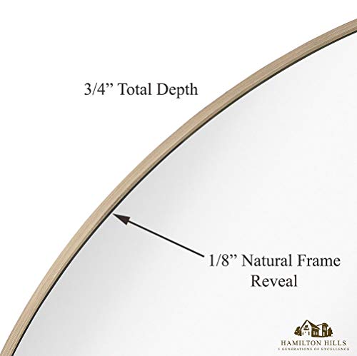 Hamilton Hills 24 inch Round Contemporary Natural Brushed Stainless Mirror Natural