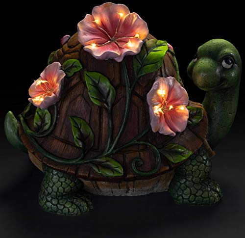 VP Home Luminous Floral Turtle Solar Powered LED Outdoor Decor Garden Light Great Addition for Your Garden, Solar Powered Light Garden, Christmas Decorations Gifts for Outside Patio Lawn
