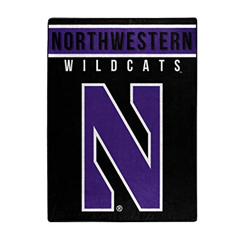 Northwest NCAA Northwestern Wildcats Raschel Throw Blanket 60" x 80" Basic
