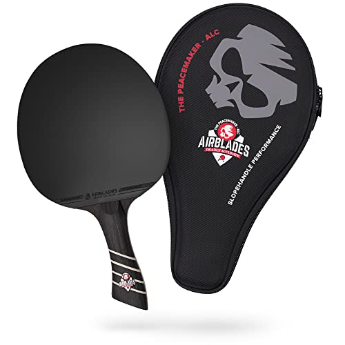 AirBlades The Peace Maker ALC - Professional Ping Pong Paddle - Carbon Fiber Table Tennis Racket Producing Maximum Spin & Control for All Levels - Hard Carry Case & Ergonomic Handle.