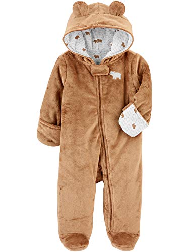 Simple Joys by Carter's Baby Girls' Jumpsuit Pram Brown Bear 0 to 3 Months