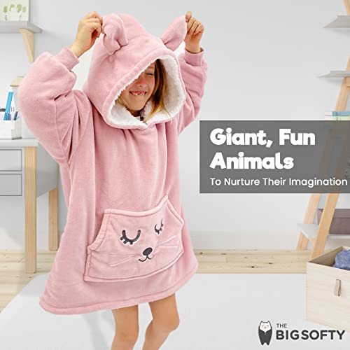 Wearable Blanket Kids 3-10yr Fun Animal Kids Blanket Hoodie Pink Bunny Hoodie