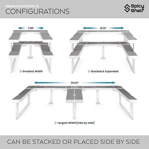 Spicy Shelf Deluxe Spice Rack,Stackable Cabinet Pantry Organizer White
