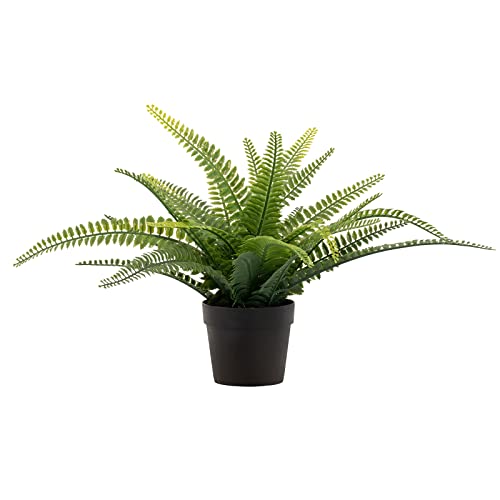 LuckyGreenery Artificial Boston Fern Plant Potted Indoor Outdoor Decor Green