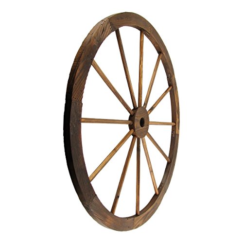 Treasure Gurus Large 32" Wood Wagon Wheel Outdoor Rustic Yard