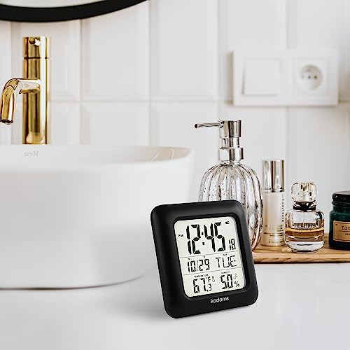 Kadams Bathroom Clock Wall With Shatterproof Lcd Screen Waterproof Shower Clock