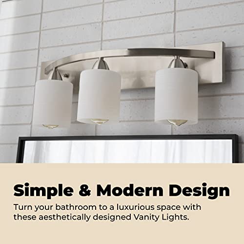 Dorence Bathroom Vanity Light Bar Modern Interior Fixture with Glass Shades