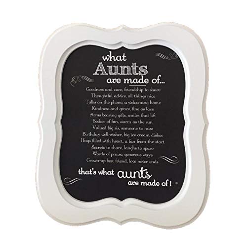THE GRANDPARENT GIFT WHAT AUNTS ARE MADE OF SENTIMENTAL POEM FRAME FOR AUNT - AUNTIE - AUNT GIFT FROM NIECE OR NEPHEW WHITE SCALLOPED FRAME 8X10