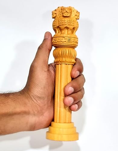 Esplanade Wooden Ashok Stambh Ashoka Stambh Stoop Pillar 8" Inches