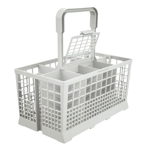 Dishwasher Silverware Basket (9.5 x 5.4 x 4.8 inches) for utensil drying rack dishwasher basket Compatible with most brands (White)