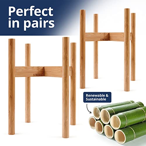 STNDRD. Bamboo Indoor Plant Stand 10 inch 2Pack