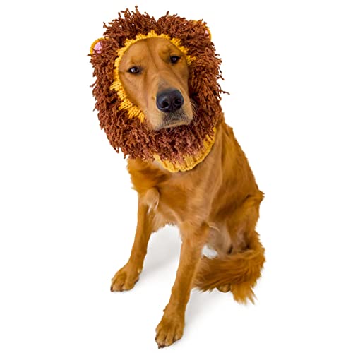 Zoo Snoods Lion Mane Costume for Dogs Large Soft Yarn Ear Covers