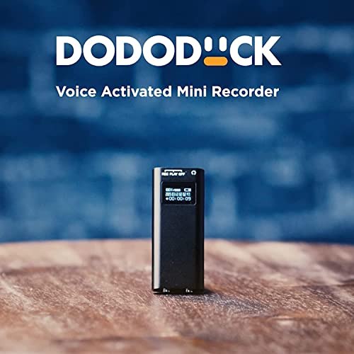 2023 Dododuck Professional Mini Voice Activated Recorder for Car, Lectures, Meetings, One of The Smallest Recorders, 30 Day Standby Recording, Aluminum Alloy Casing, HD Noise Reduction, (Q25 32GB)