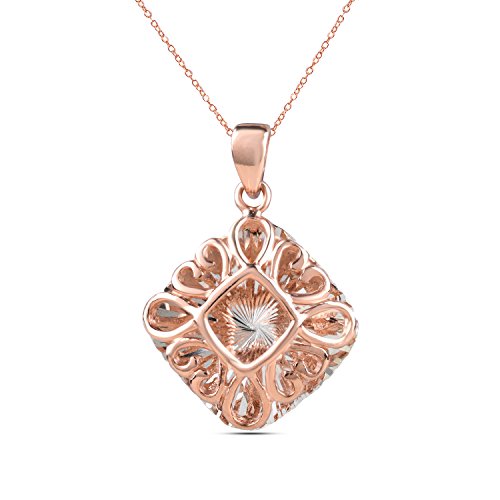 LeCalla Sterling Silver Jewelry Rose Gold Plated Chain for Women Necklaces