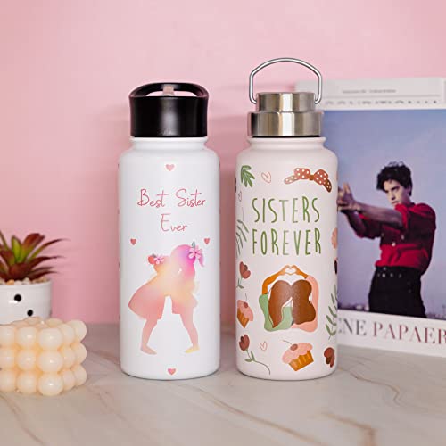 Sisters Gifts From Sister, 32 Oz Insulated Water Bottle With Two Lids, Birthday Gifts For Sister, Gifts For Sister, Gifts For Sisters From Sisters, Sister Birthday Gifts, Best Sister Gifts From Sister
